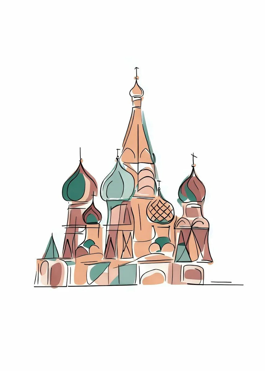Saint Basil's Cathedral Moscow Poster | Kleurrijke Muurdecoratie | Russische Architectuur Kunst | Wanddecoratie