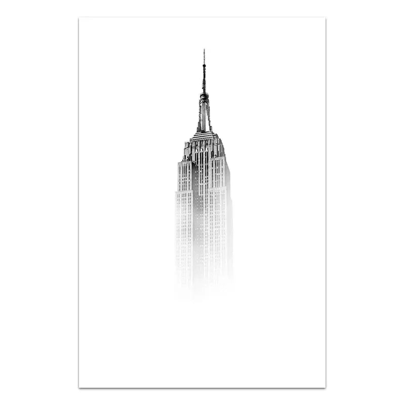 Empire State Building Minimalist Design | Wanddecoratie Poster | Majestic New York Skyscraper Art | Muurdecoratie voor Thuis