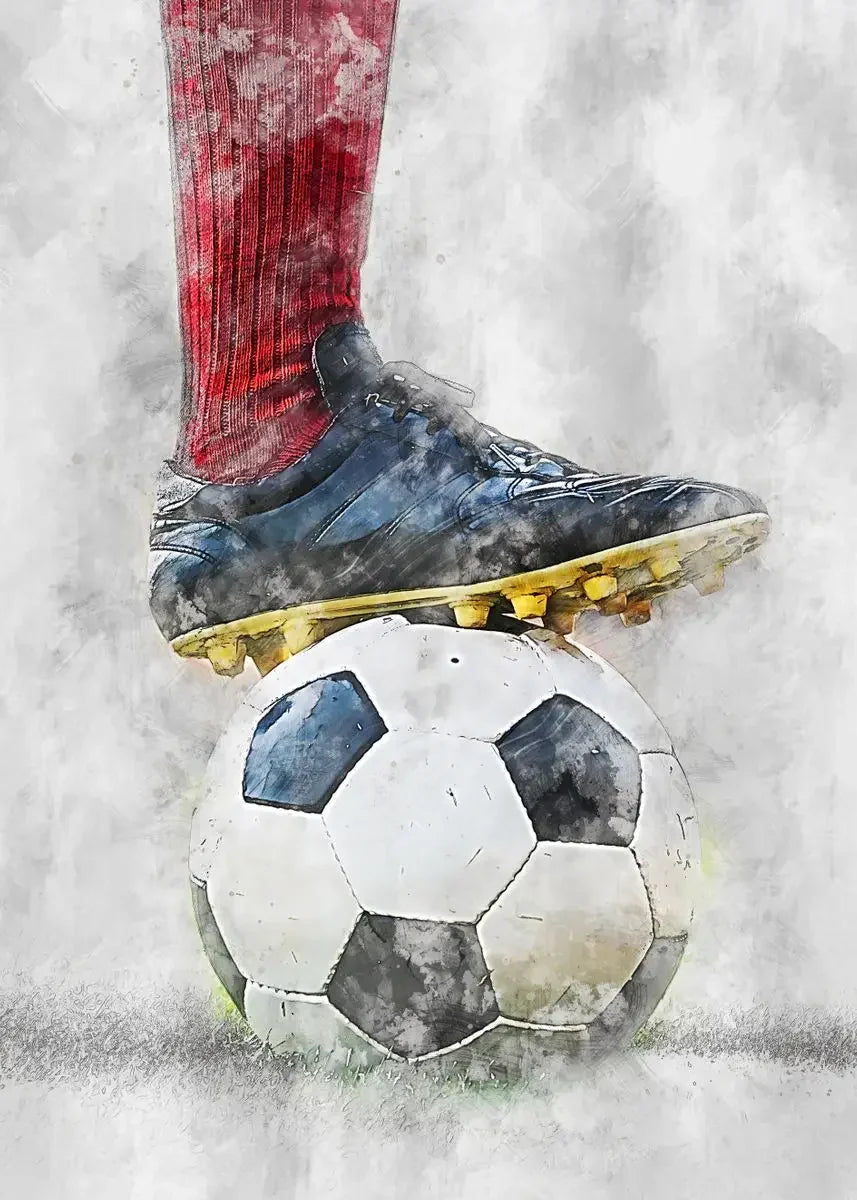 "Soccer Player Poster | Wanddecoratie | Tributeposter voor Passie & Doorzettingsvermogen | Muurdecoratie Sport"