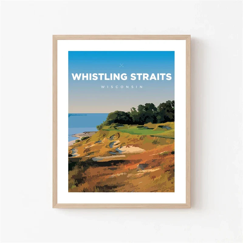 Whistling Straits Golf Course | Wisconsin Landschap | Muurdecoratie | Wanddecoratie Posters Golf Kunst