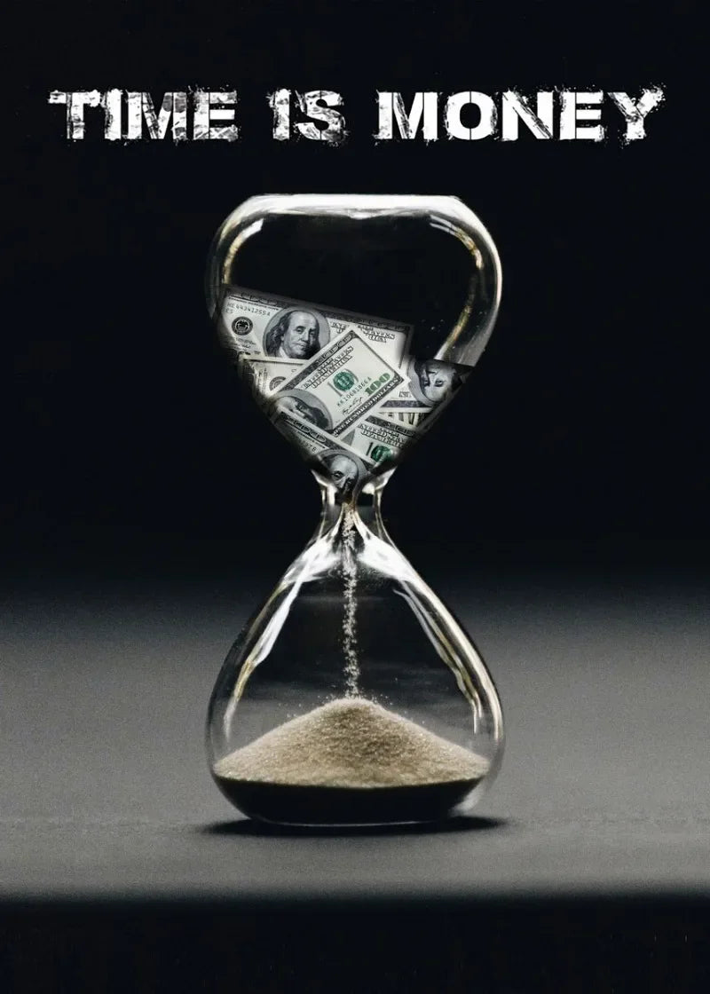 Time Is Money | Muurdecoratie voor Moderne Interieurs | Wanddecoratie Poster