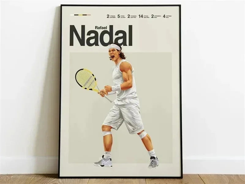 Rafael Nadal Poster | Legends of Tennis | Muurdecoratie | Wanddecoratie | Modern Aesthetic Decor