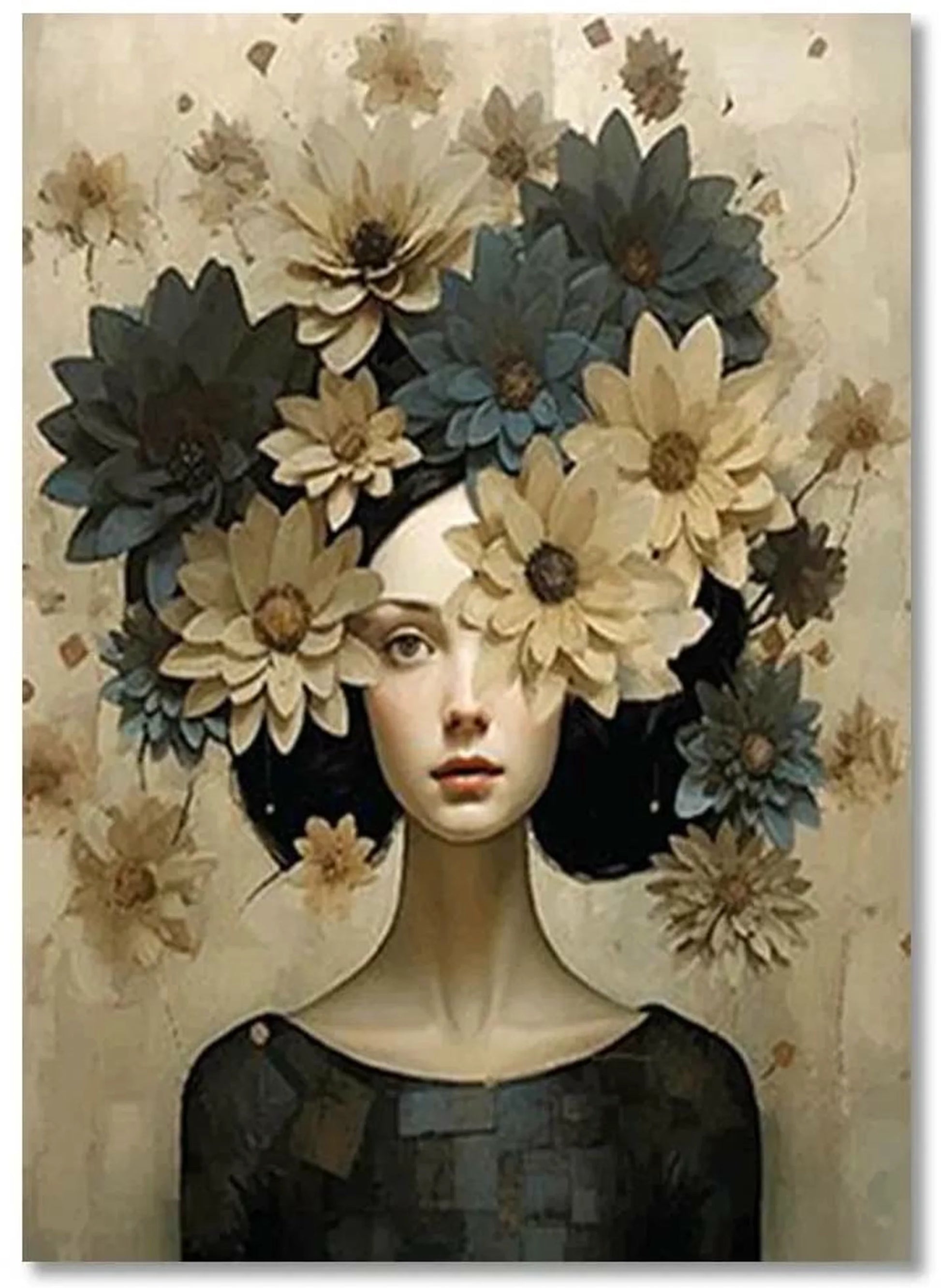 Bloom of Tranquility Poster | Muurdecoratie | Mind Blossoms | Floral Female Kunst | Wanddecoratie Vrouwelijkschap