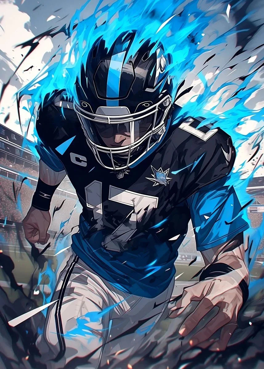American Football Poster | Iconische atleet kunst | Muurdecoratie voor sportliefhebbers | Wanddecoratie vol kracht en prestatie | Posters die passie vieren