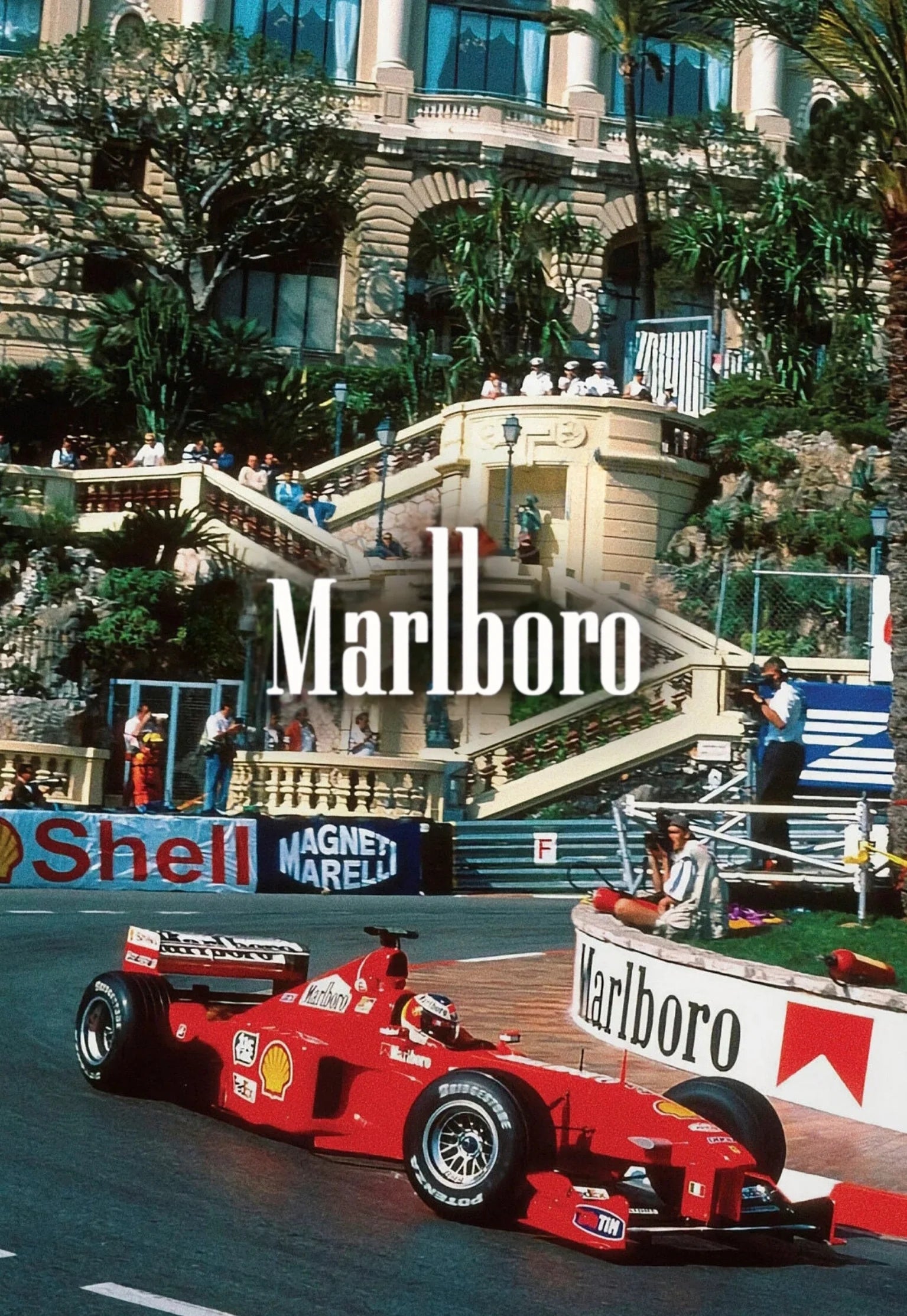 "Vintage Formula 1 Poster" | Monaco Grand Prix Muurdecoratie | 1998 Ferrari F300 | Michael Schumacher Posters | Wanddecoratie Kunst