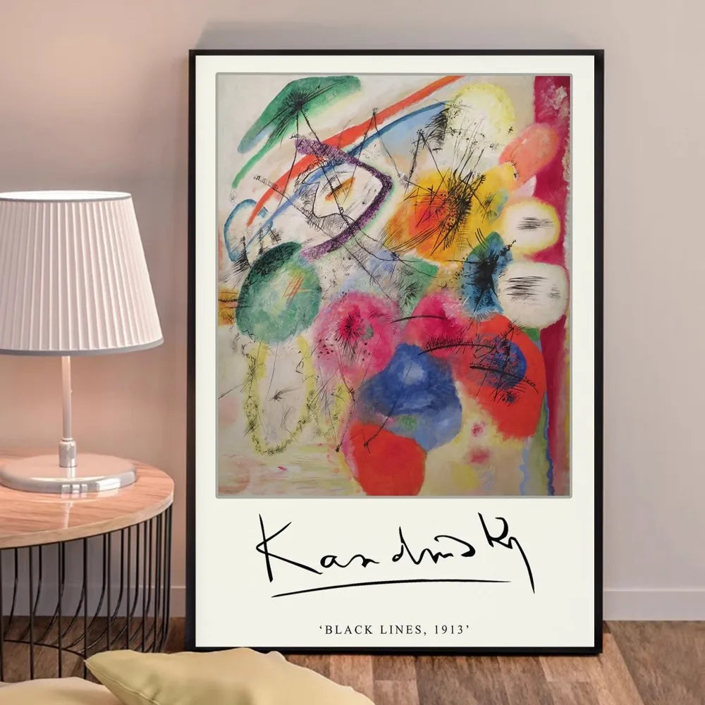 Black Lines | Wassily Kandinsky 1913 | Poster | Muurdecoratie | Wanddecoratie | Vintage Kunst Print