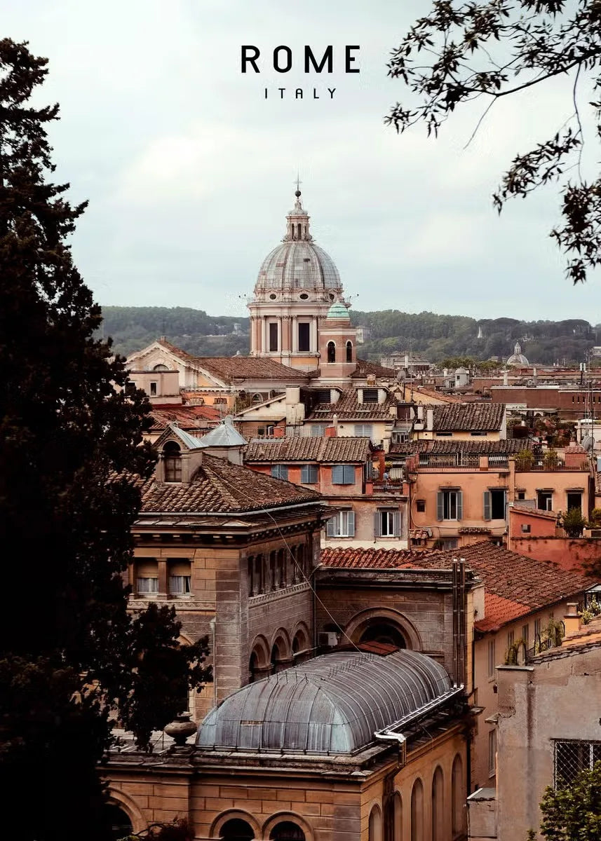 Rooftop Views | Rome | Italië Muurdecoratie | Overlook the Eternal City | Urban Landscape | Wanddecoratie Posters