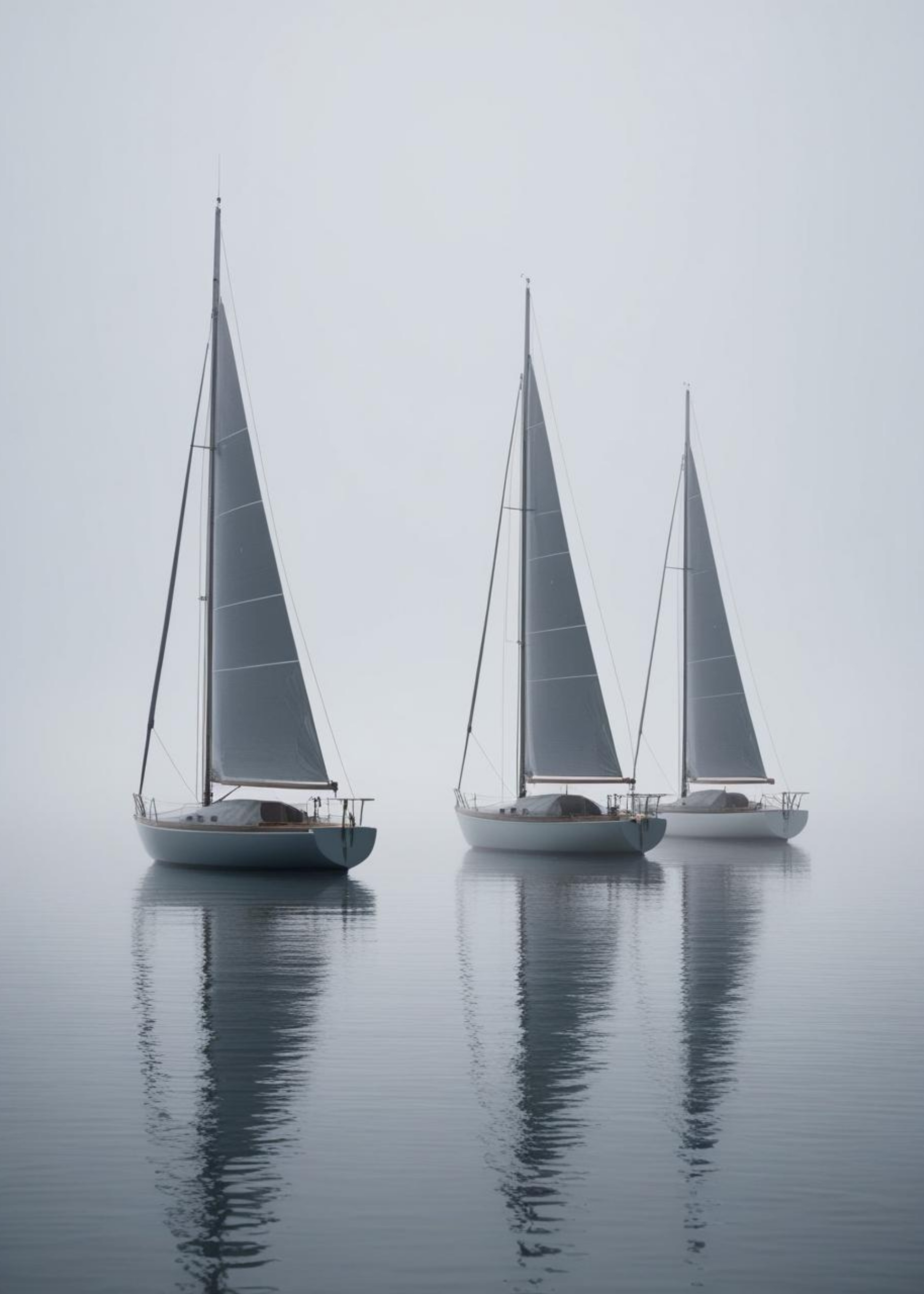 Three Sailing Boats Poster | Muurdecoratie | Wanddecoratie | Nautisch Thema | Oceaan Poster | Hoge Kwaliteit Print
