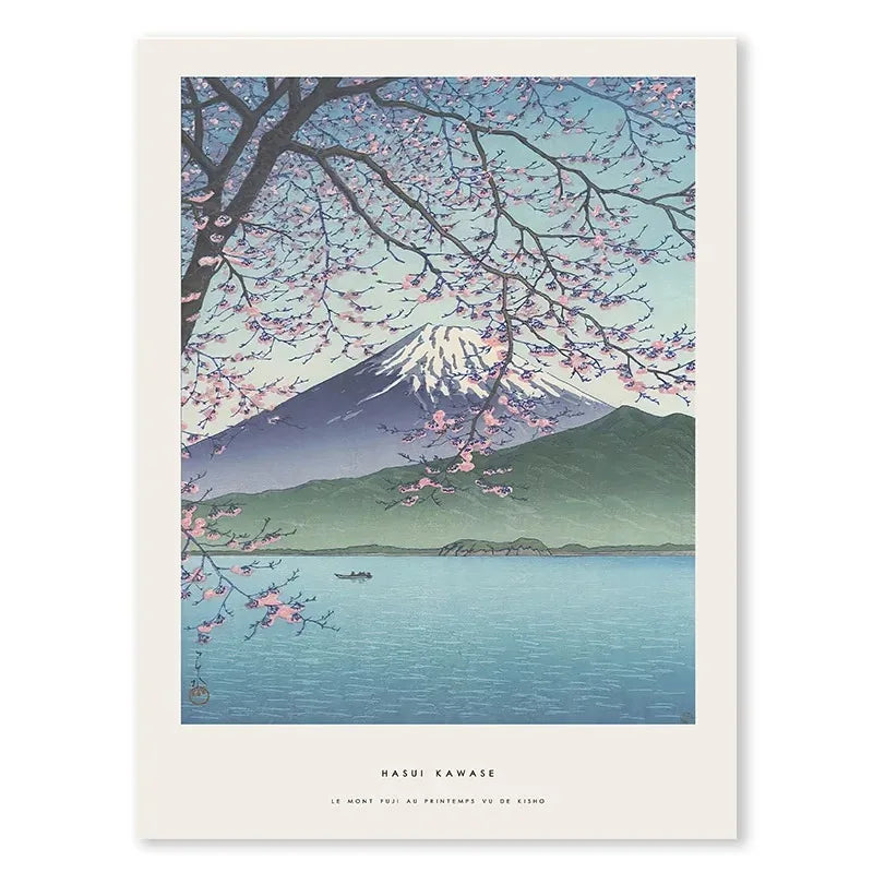 Spring View of Mount Fuji from Kisho Poster | Hasui Kawase Muurdecoratie | Japanse Ukiyo-e Wanddecoratie