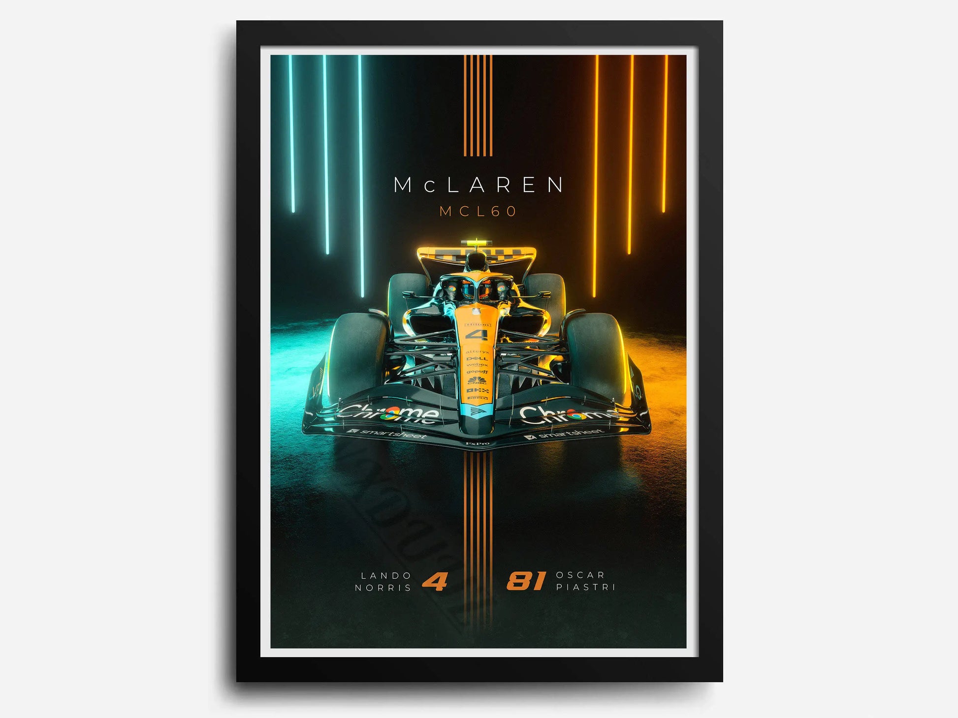 McLaren | Lando Norris | Oscar Piastri | Schitterend 2023 F1 Seizoen Team Muurdecoratie Poster | Wanddecoratie voor Raceliefhebbers