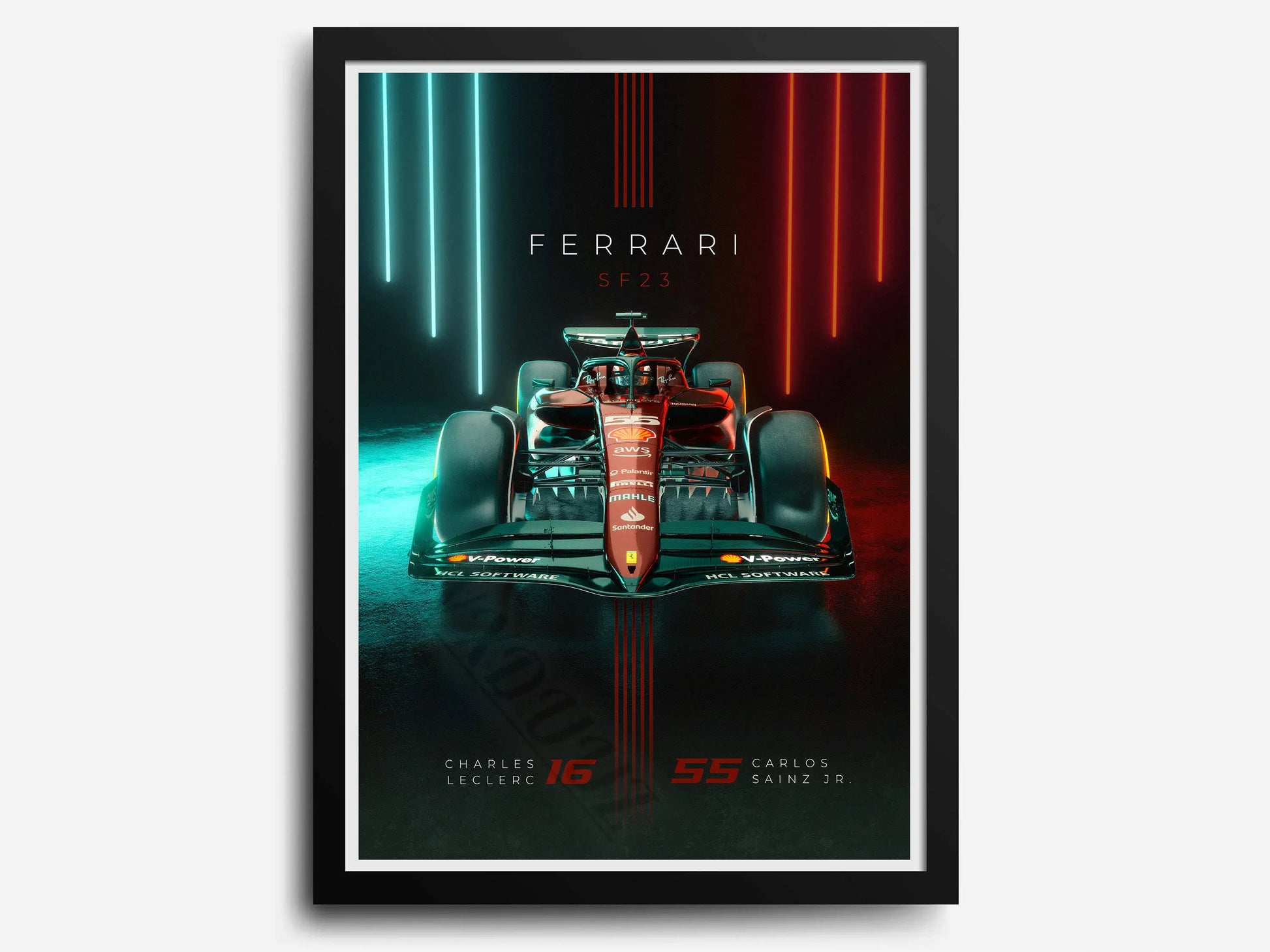 Charles Leclerc | Carlos Sainz Jr. | Scuderia Ferrari | F1 2023 | Muurdecoratie Wanddecoratie Posters