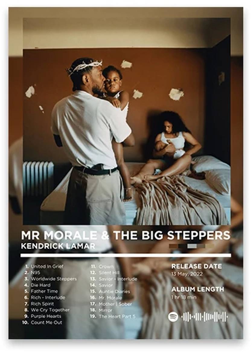 Mr Morale & The Big Steppers Poster | Kendrick Lamar | Muurdecoratie | Iconische Rap Album Kunst | Hip Hop Wanddecoratie