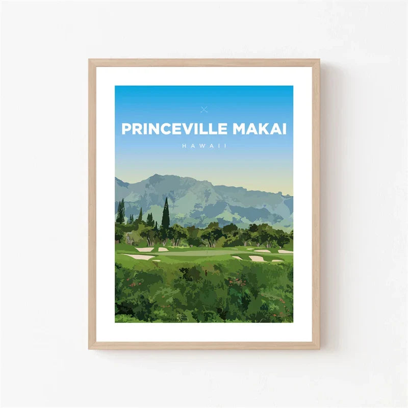 Princeville Makai Golf Course | Muurdecoratie Hawaii | Landschap Fotografie | Wanddecoratie Posters | Canvas Kunst
