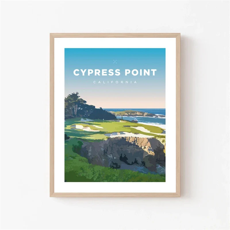 Cypress Point Golf Course Poster | Muurdecoratie | Tribute to Iconic Golf Courses | Wanddecoratie