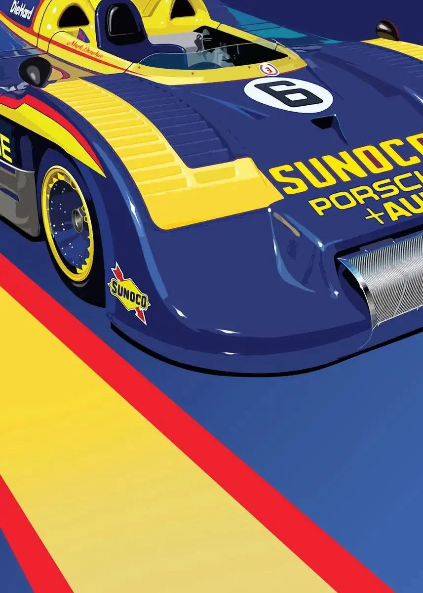 Porsche 917 Sunoco Muurdecoratie | Legendarische Klassieker in Raceposter | Wanddecoratie Vintage Racing Schilderijen