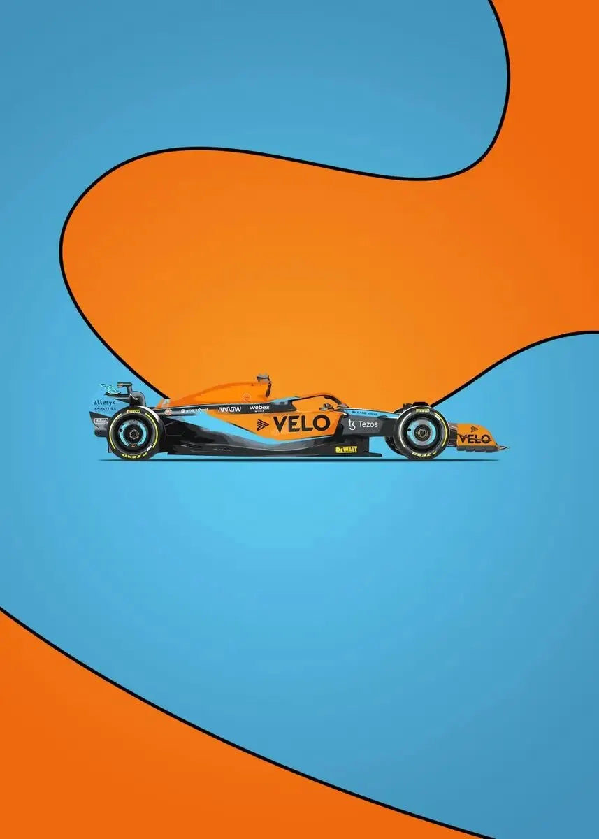 McLaren MCL35 poster | Wanddecoratie | Vintage Racing Muurdecoratie | Formule 1 Kunst | Oranje McLaren Decoratie