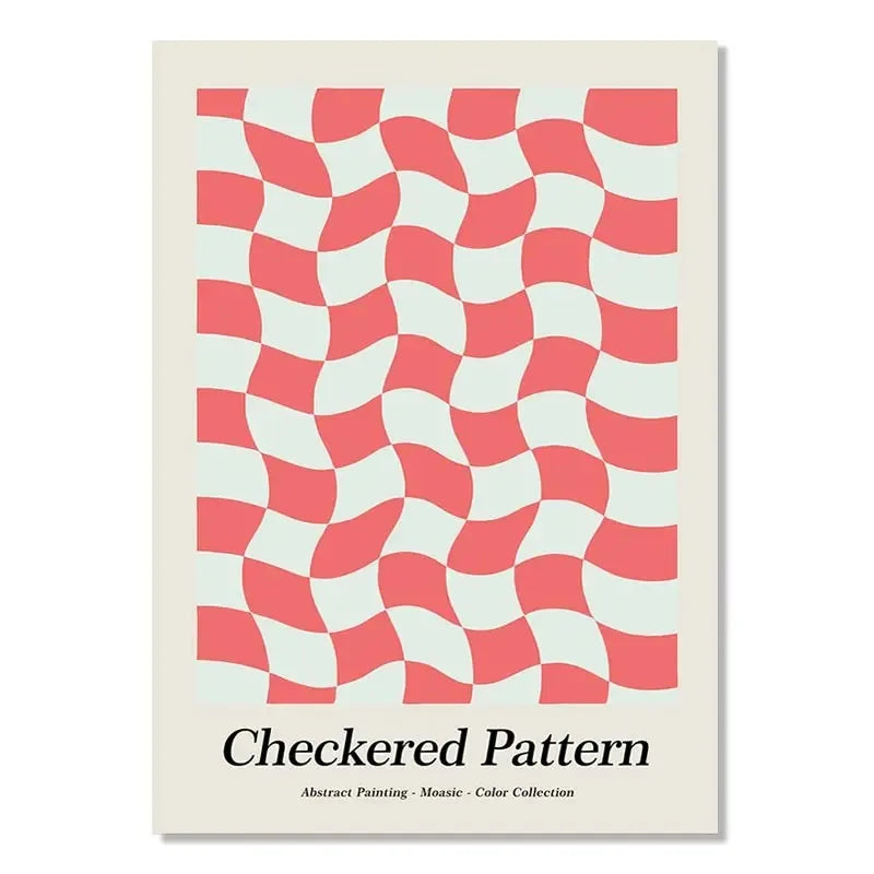 Checkered Pattern Poster | Iconische Posters Muurdecoratie | Artistieke Uitdrukking Door Stijlen en Tijdperken