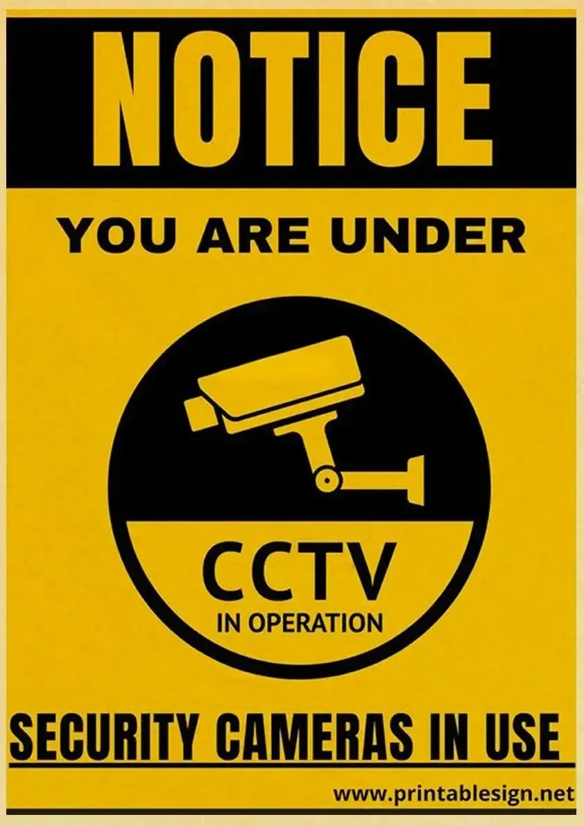 You Are Under Surveillance Warning Poster | Retro Muurdecoratie | Vintage Wanddecoratie | Huis & Tuin Posters