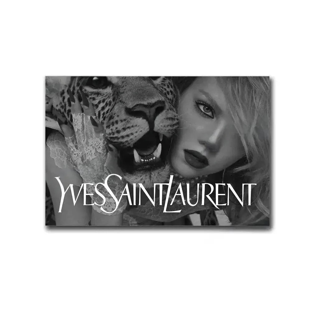 Yves Saint Laurent & Taylor Swift Poster | Muurdecoratie | Parijse Skyline & Silhouetten | Modekunst | Wanddecoratie Jaguars Element