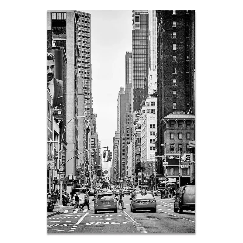 New York City Streetscape Poster | Muurdecoratie Fotografie | Moderne Wanddecoratie voor Woonkamers
