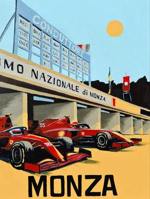 Monza | Motorsport Muurdecoratie | 2022 Formula 1 Racing Experience Poster | Intense Track Action Decor