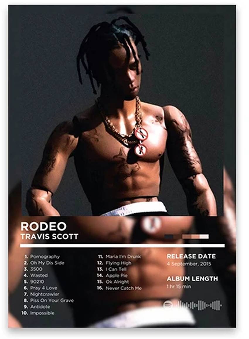 Travis Scott Rodeo Poster | Iconische Hip Hop Album Kunst | Wanddecoratie | Muurdecoratie | Artistieke Posters