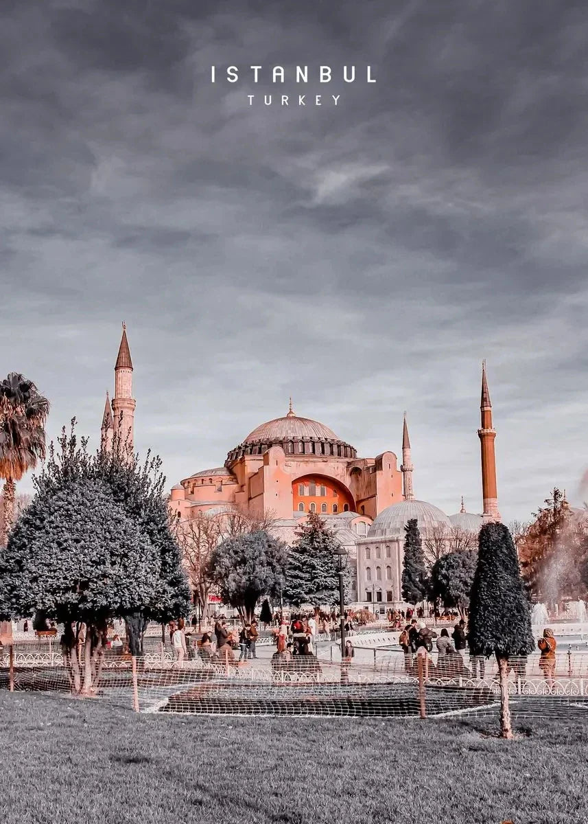 Hagia Sophia Poster | Winter Scene | Istanbul Muurdecoratie | Sneeuwbedekte Wanddecoratie | Turkey Kunst