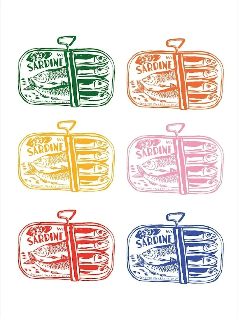 Sardine Blue | Muurdecoratie | Minimalistische viskunst | Posters | Wanddecoratie | Kunst schilderijen