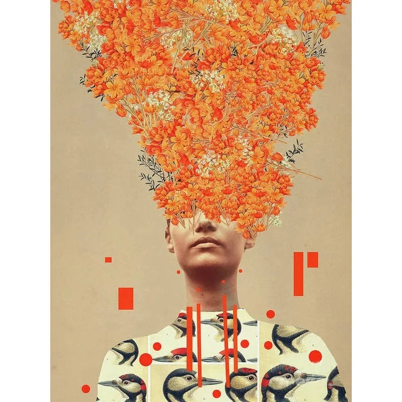 Blossoms of the Mind Poster | Wanddecoratie | Muurdecoratie Vrouw met Bloemen | Fiery Floral Spring