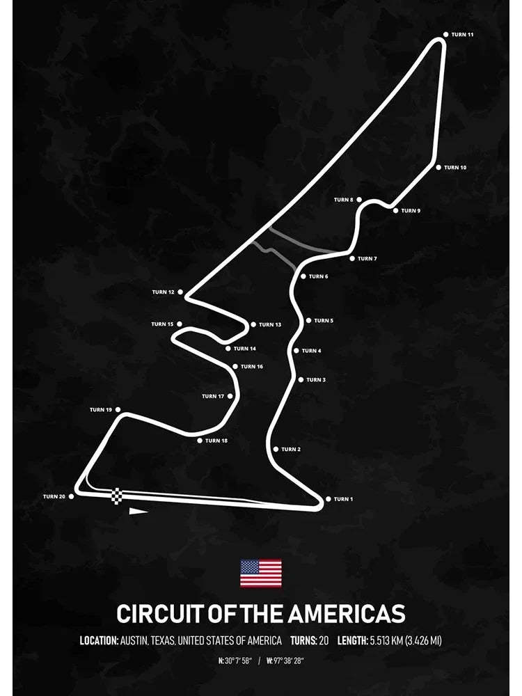 Circuit of the Americas Formula 1 | Muurdecoratie | Austin | Poster | Wanddecoratie | Grand Prix Schilderijen