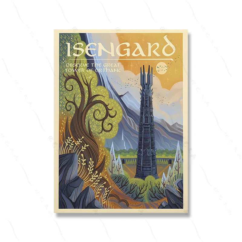 Gondor | Minas Tirith, City of Kings Poster | Muurdecoratie Schilderijen | Wanddecoratie Kunstprint | Historische Vestingstad kunstwerk voor liefhebbers van koninklijke elegantie en geschiedenis