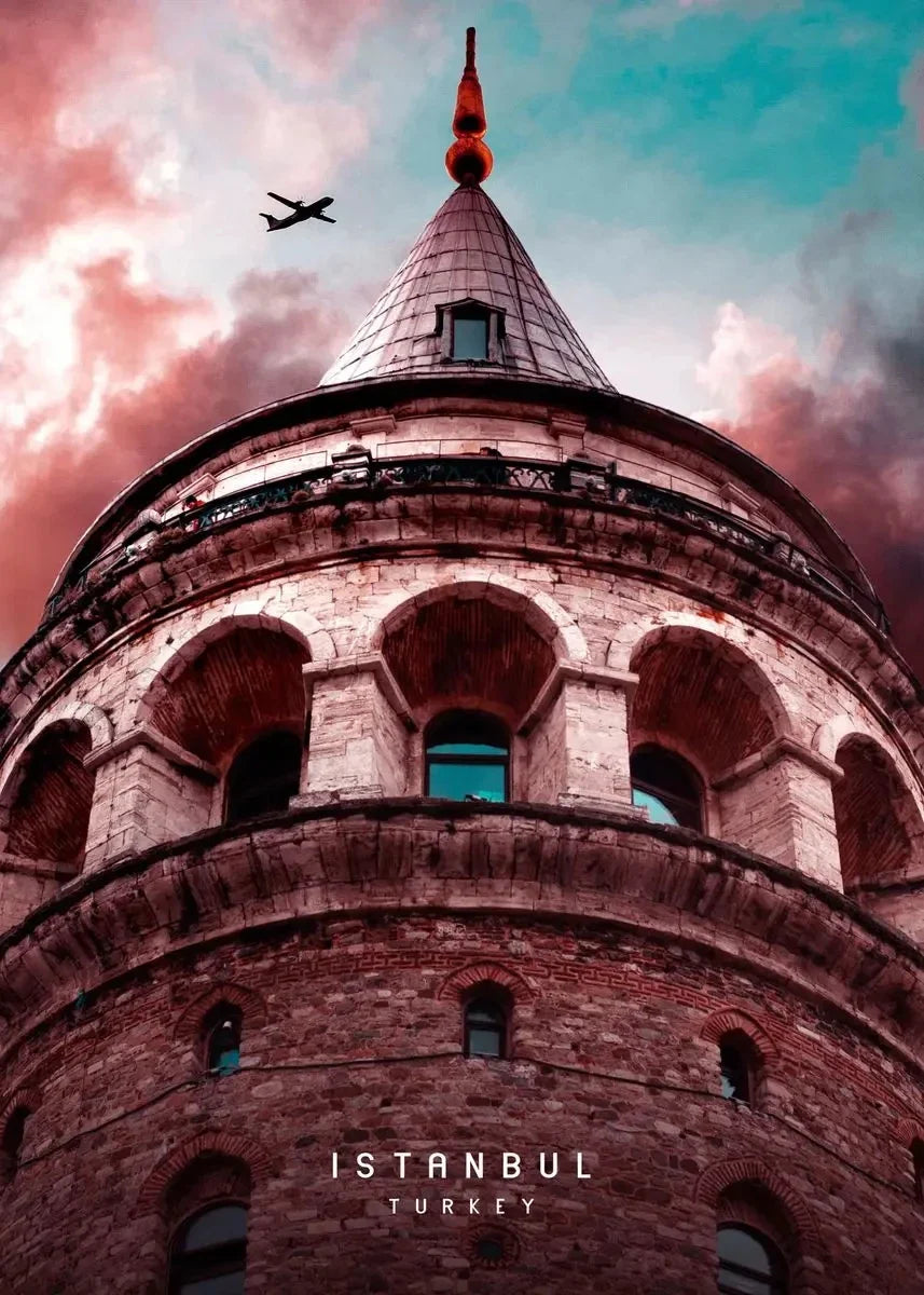 Galata Tower Istanbul Kunst | Muurdecoratie | Decor van Constantinopel | Posters Met Architectonische Details | Wanddecoratie Turkije