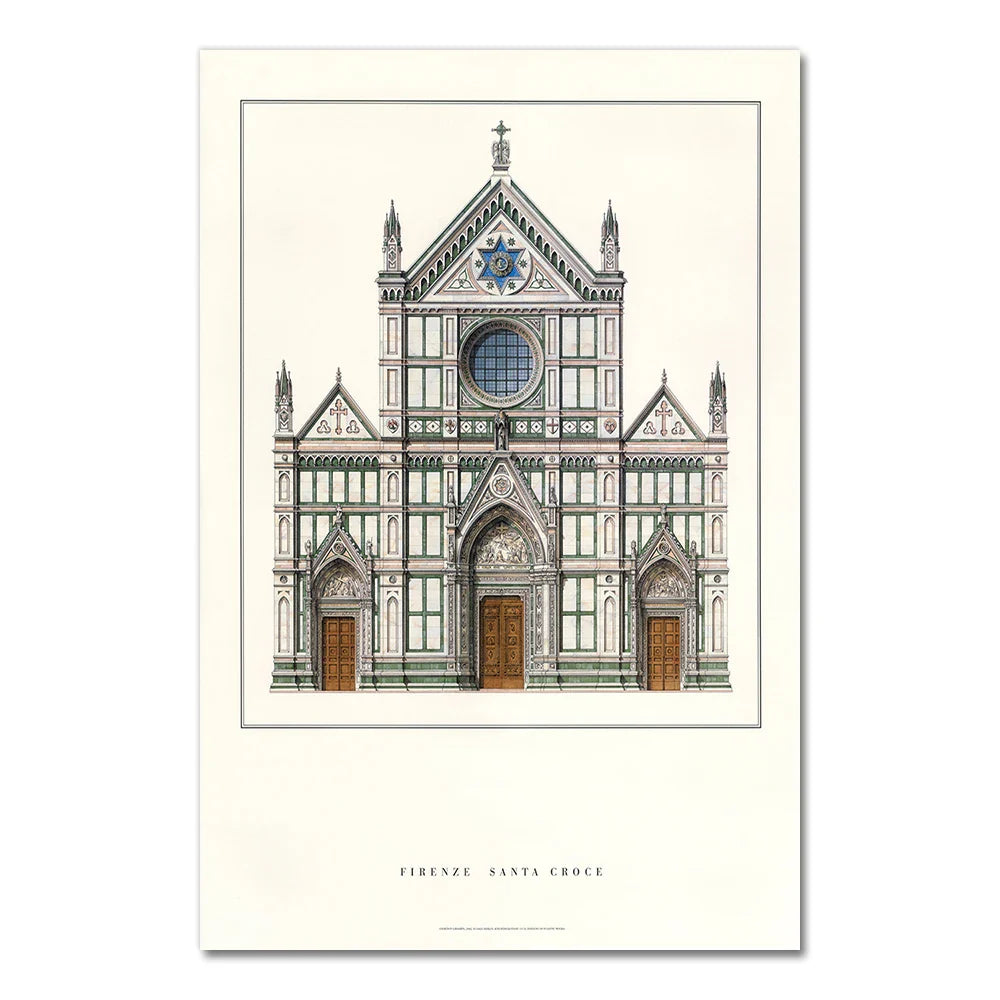 Basilica of Santa Croce | Italiaanse Schilderijen | Muurdecoratie | Florence Renaissance Architectuur | Wanddecoratie Kunst