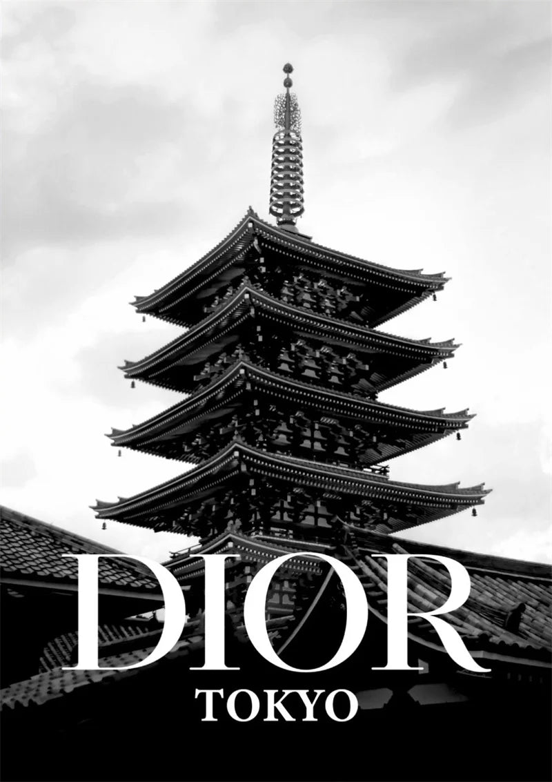 Dior Tokyo | Muurdecoratie | Futuristic Dior Posters | Cutting-Edge Fashion | Wanddecoratie Kunst