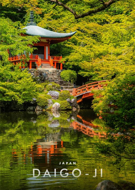 Daigo-ji Temple | Kyoto | Muurdecoratie | Serene Temple Reflections | Historische Japanse Tempels | Japanse Architectuur Posters