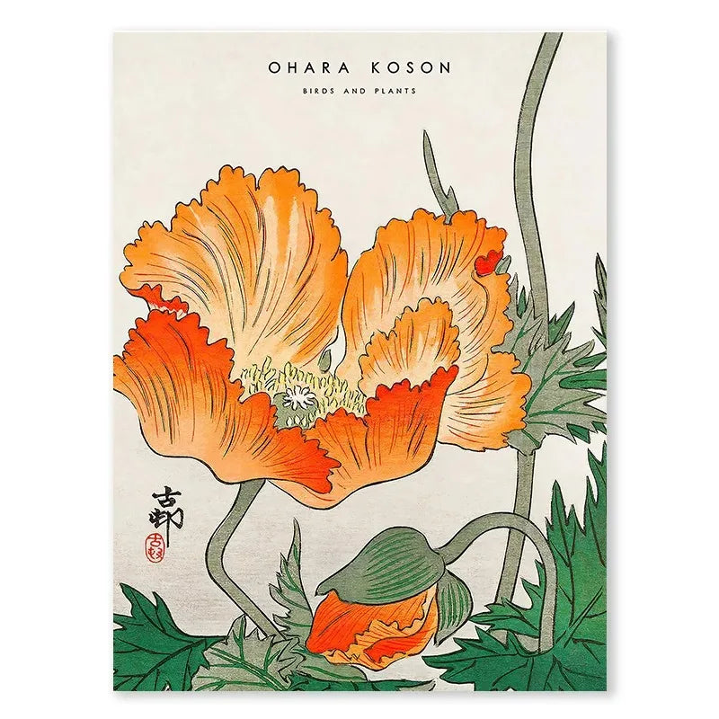 Ohara Koson | Vogel en Plant Muurdecoratie | Japanse Ukiyo-e Posters | Natuur Tafereel | Vintage Wanddecoratie