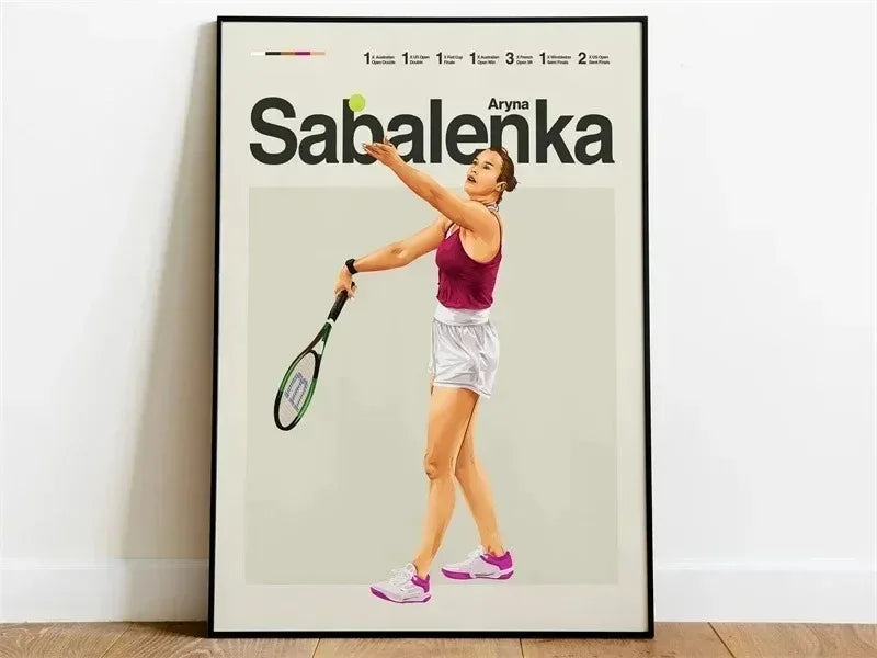 Aryna Sabalenka Poster | Modern Aesthetic | Muurdecoratie Tennis Legende | Wanddecoratie Kunst
