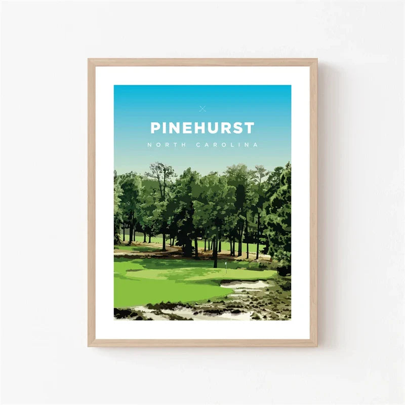 Pinehurst Poster | Wanddecoratie Golfbaan | North Carolina Golf Course Decor | Muurdecoratie Kunst
