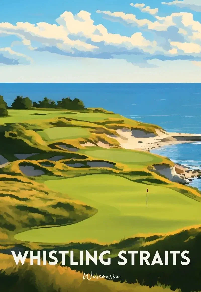 Whistling Straits Muurdecoratie | Posters van 's Werelds Beste Golfbanen | Wanddecoratie Golf | Wisconsin