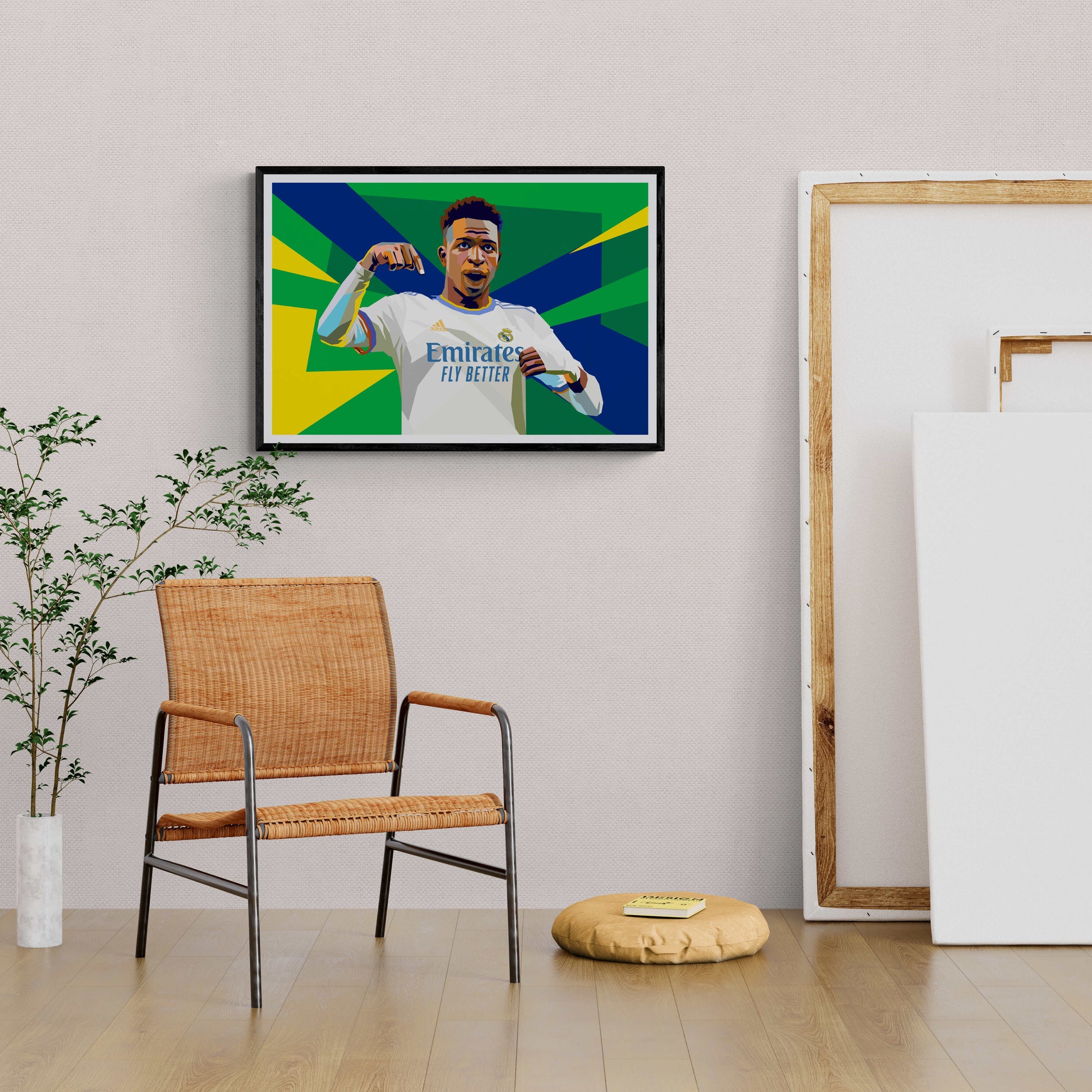 Vinicius Jr Poster | Iconische Voetbal Muurdecoratie | Wanddecoratie voor Huis | Voetballer Posters