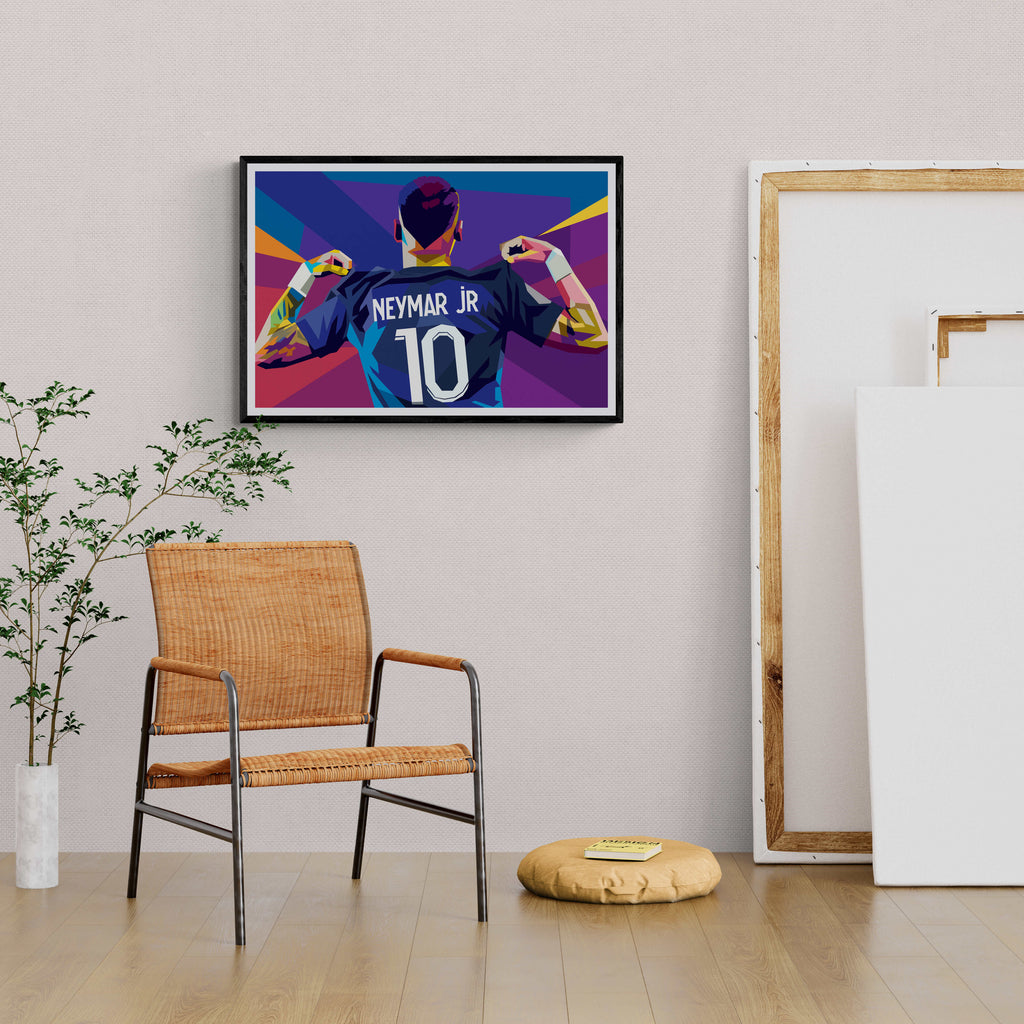 Neymar JR | Premium Art Print | Muurdecoratie voor thuis of kantoor | Wanddecoratie voor sportliefhebbers | Hoogwaardige poster