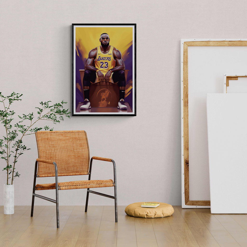 LeBron James Basketball Art | Dynamisch Actie | Sport Muurdecoratie | Posters voor Wanddecoratie