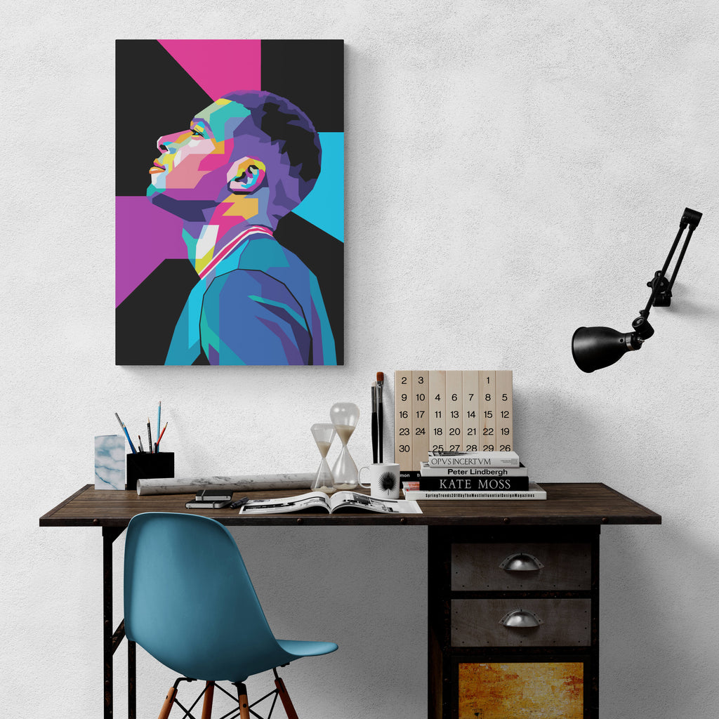 Kylian Mbappe | Pop Art Wanddecoratie | Muurdecoratie voor Huis & Tuin | Moderne Visuele Kunst | Posters