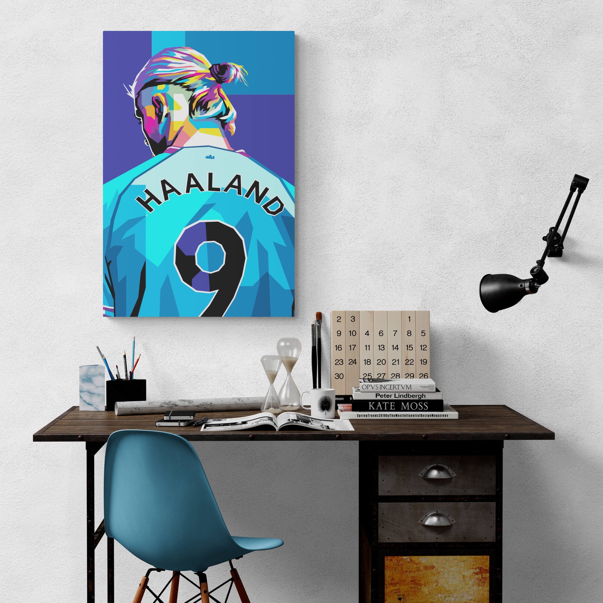 Erling Haaland Poster | Popart | Kleurrijke Muurdecoratie | Voetbal Schilderijen | Modern Design Wanddecoratie