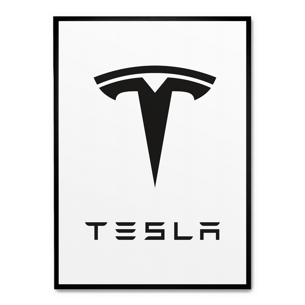 Tesla Logo Poster | Muurdecoratie | Wanddecoratie | Modern Design | Kunst voor Elektrische Auto Enthousiasten