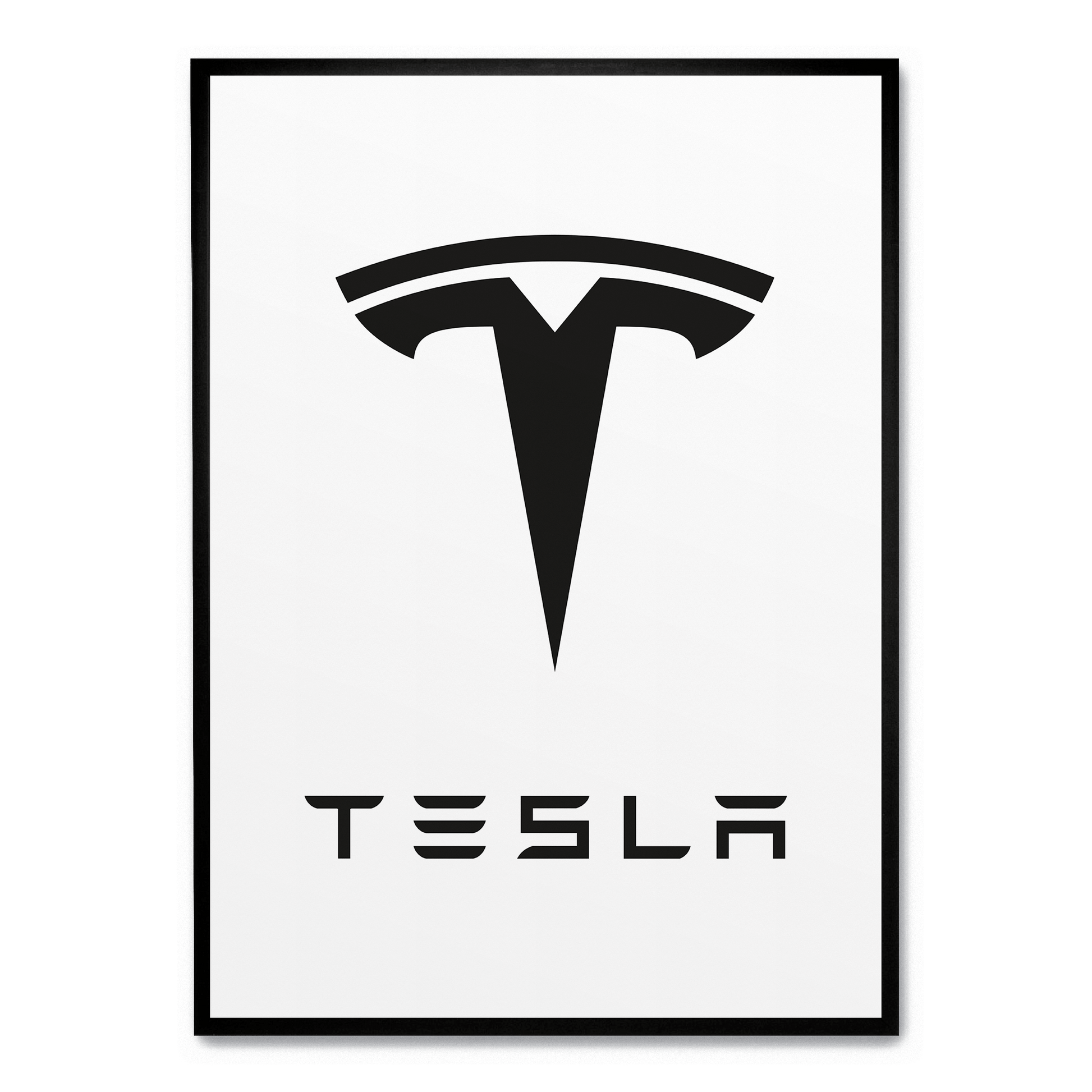 Tesla Logo Poster | Muurdecoratie | Wanddecoratie | Modern Design | Kunst voor Elektrische Auto Enthousiasten