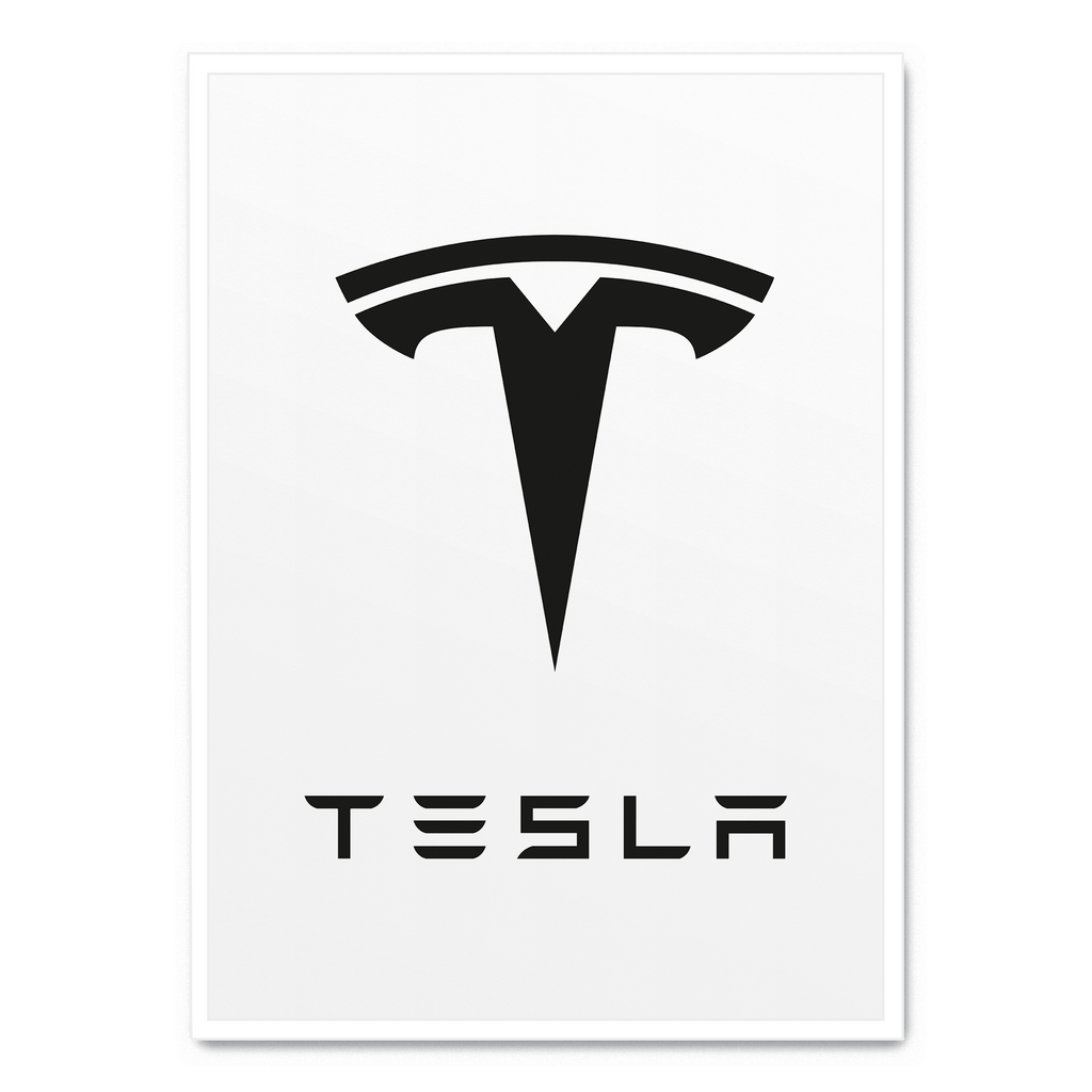 Tesla Logo Poster | Muurdecoratie | Wanddecoratie | Modern Design | Kunst voor Elektrische Auto Enthousiasten