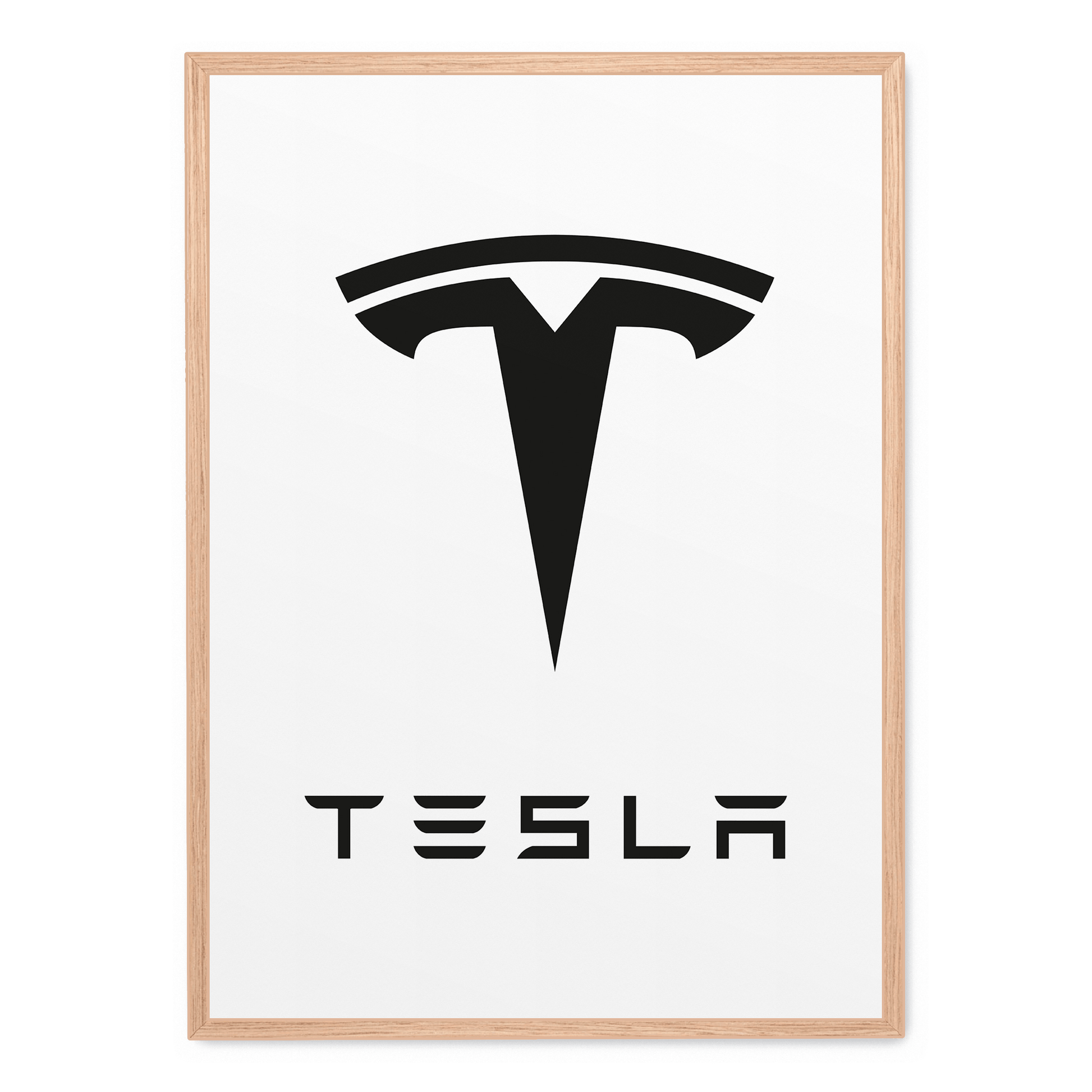 Tesla Logo Poster | Muurdecoratie | Wanddecoratie | Modern Design | Kunst voor Elektrische Auto Enthousiasten