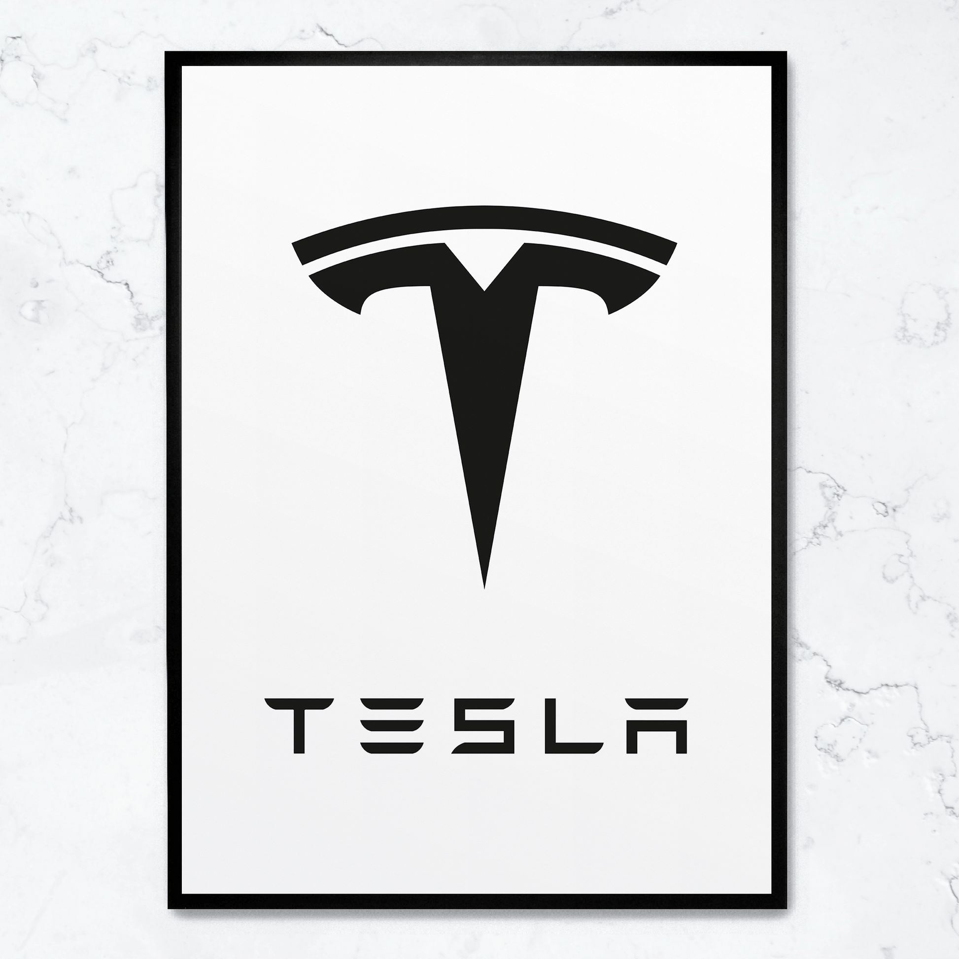 Tesla Logo Poster | Muurdecoratie | Wanddecoratie | Modern Design | Kunst voor Elektrische Auto Enthousiasten