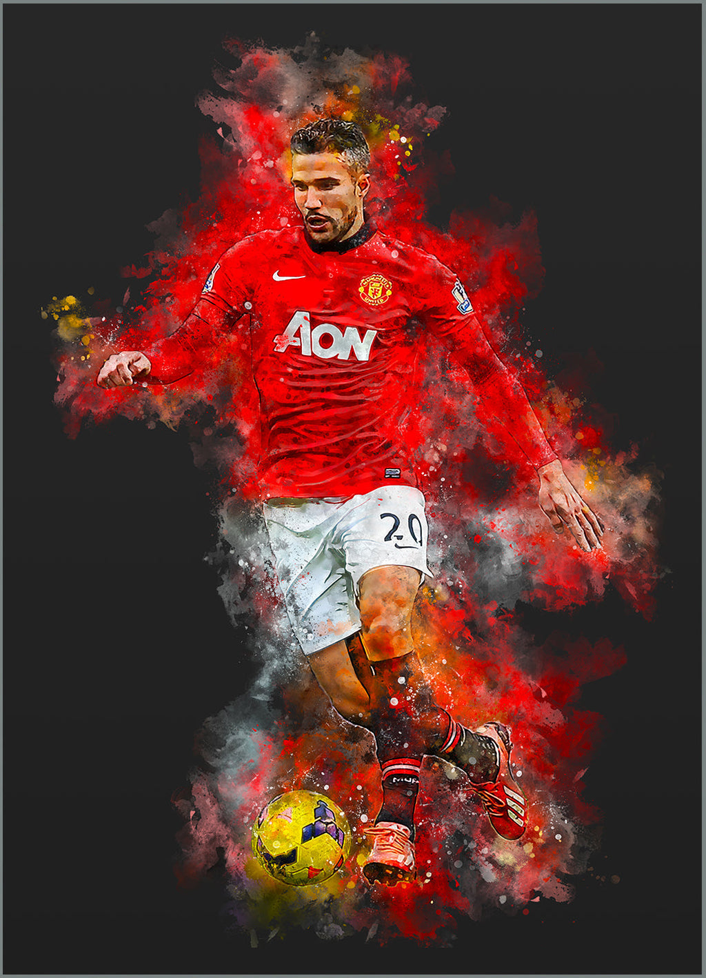 Van Persie Football Soccer | Muurdecoratie | Sport Wanddecoratie | Posters | Huis en Tuin Kunst